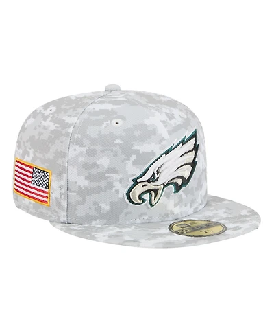 New Era Men's White Philadelphia Eagles 2025 Salute to Service Fan Pack 59FIFTY Fitted Hat