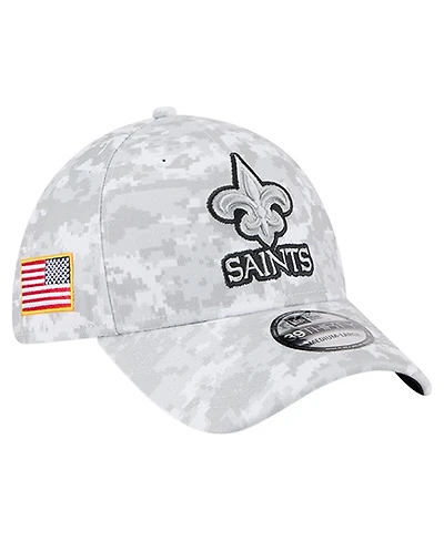 New Era Men's White Orleans Saints 2025 Salute to Service Digital Camo Fan Pack 39THIRTY Flex Hat
