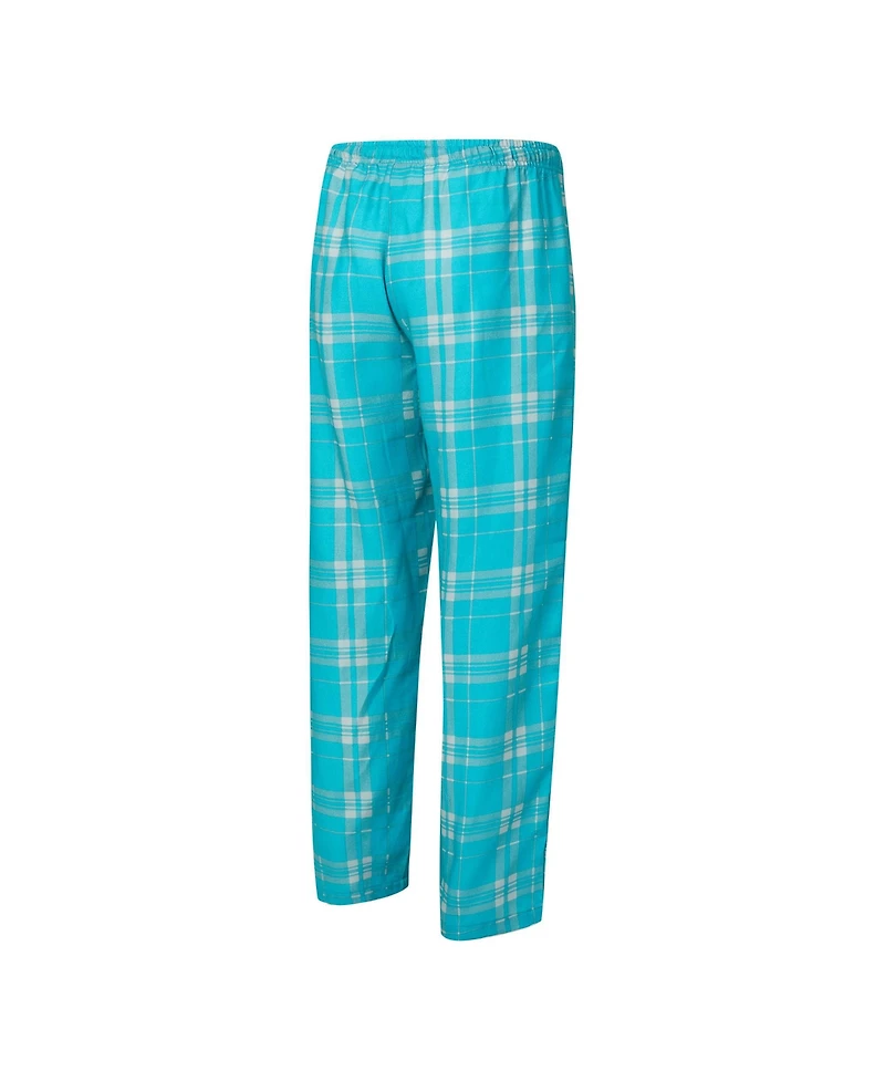 Concepts Sport Men's 2-Piece Aqua/Gray Miami Dolphins Regulate Long Sleeve T-Shirt and Plaid Pant Set