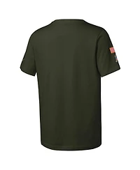 Nike Big Boys and Girls Olive Baltimore Ravens 2025 Salute to Service Sideline Dri-fit T-Shirt