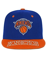 Outerstuff Big Boys and Girls Blue/Orange New York Knicks Two-Tone Snapback Hat