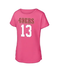 Outerstuff Big Girls Brock Purdy Pink San Francisco 49ers Player Name Number T-Shirt