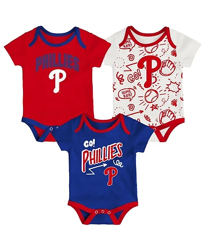 Outerstuff Baby Boys and Girls 3-Piece Philadelphia Phillies All Day Play Bodysuit Set