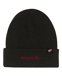 Mitchell & Ness Big Boys and Girls Black Detroit Red Wings Neon Line Lights Cuffed Knit Hat