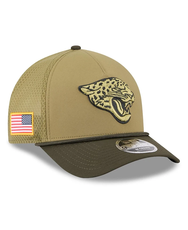 New Era Men's Green Jacksonville Jaguars 2025 Salute to Service 9FORTY A-Frame M-Crown Adjustable Hat