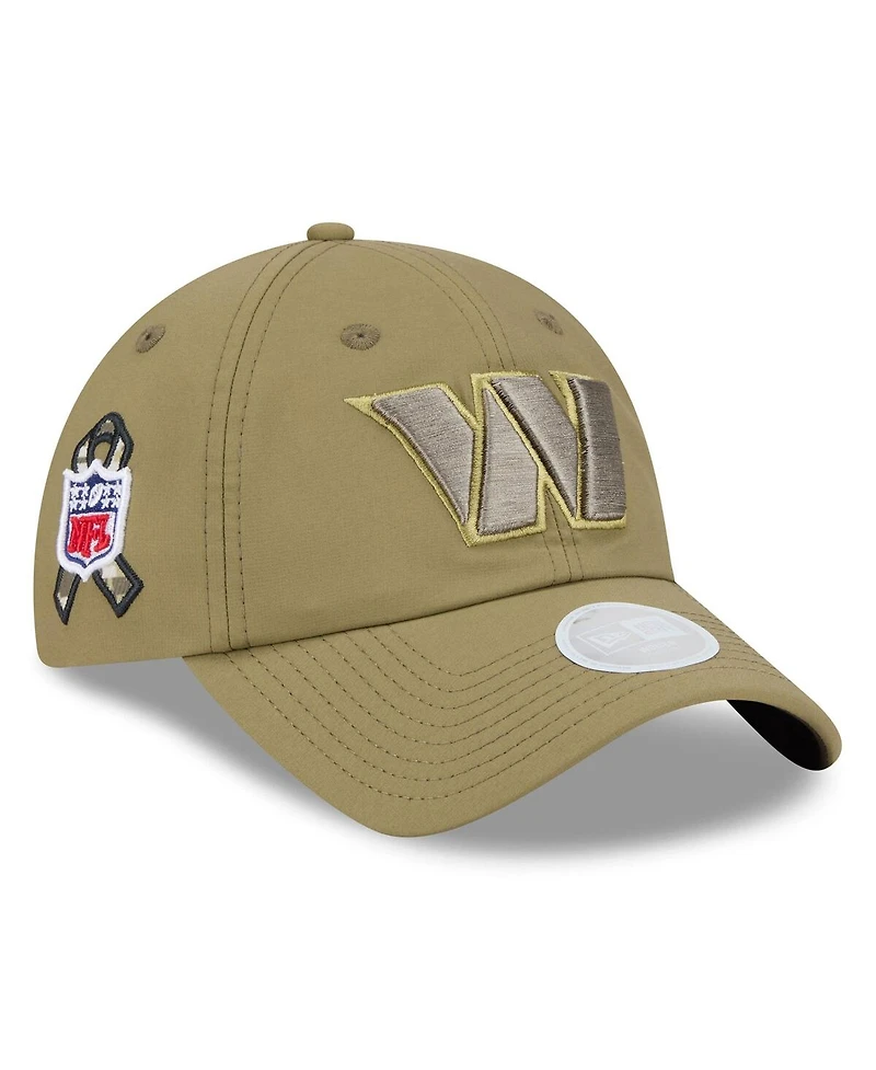 New Era Women's Green Washington Commanders 2025 Salute to Service Pony Tail Adjustable Hat