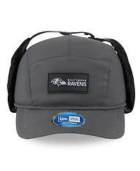 New Era Men's Charcoal Baltimore Ravens 2025 Sideline Cold Weather Runner Dog Ear Adjustable Hat