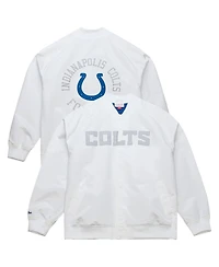 Mitchell & Ness Men's White Indianapolis Colts Double Clutch Raglan Full-Snap Jacket
