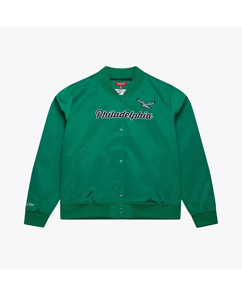 Women's Kelly Green Philadelphia Eagles Full-Snap Satin Jacket