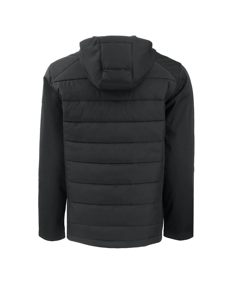 Cutter & Buck Men's Black Georgia Bulldogs Evoke Hybrid Eco Softshell Full-Zip Hoodie Jacket