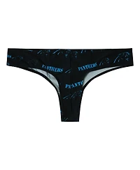 Concepts Sport Women's Black Carolina Panthers Mosaic All Over Print Thong