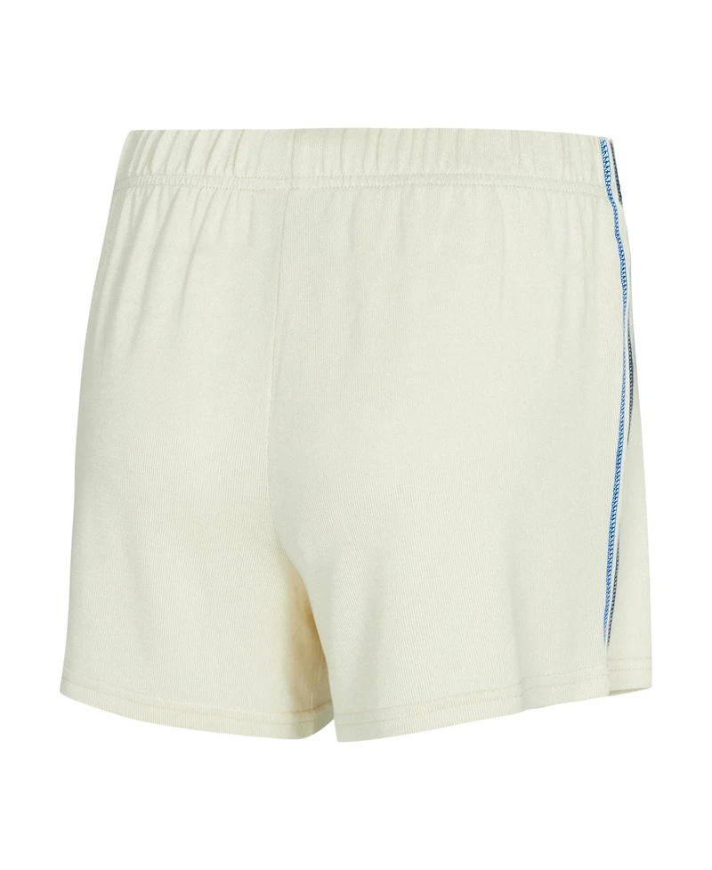 Concepts Sport Women's 2-Piece Cream Dallas Mavericks Kaki Hacci Knit Long Sleeve Top and Shorts Set