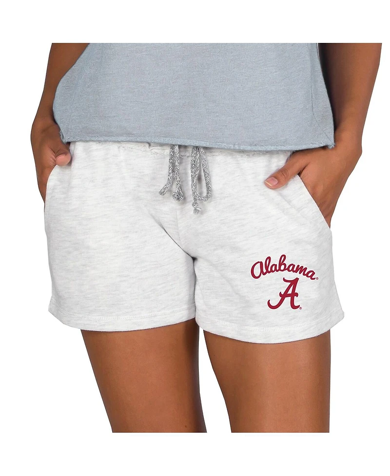 Concepts Sport Women's Ash Alabama Crimson Tide Mainstream French Terry Tri-Blend Shorts