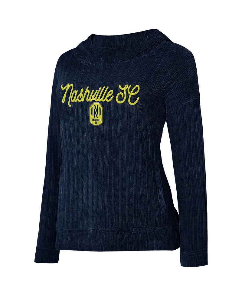 Concepts Sport Women's Navy Nashville Sc Linger Long Sleeve Hooded Top