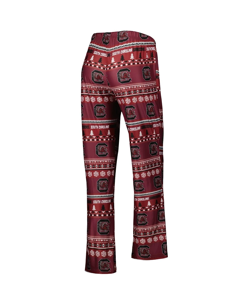 Concepts Sport Women's 2-Piece Garnet South Carolina Gamecocks Holiday Long Sleeve Top and Pants Sleep Set