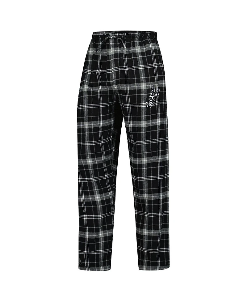 Concepts Sport Men's Black/Gray San Antonio Spurs Ultimate Plaid Flannel Pants