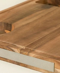 Uncommon Goods Kitchen Wiz Acacia Wood Cutting Board