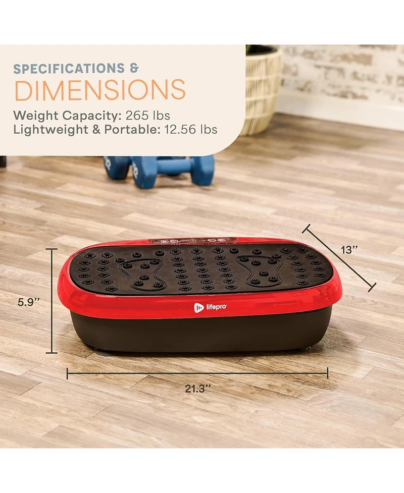 LifePro Compact Vibration Plate Exercise Machine for Full Body, Lymphatic Drainage, Joint Pain Relief & Calorie Burn