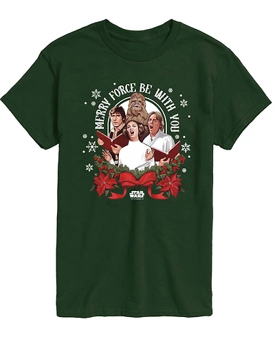 Airwaves Men's Star Wars Christmas Force Be With You Short-Sleeve Graphic T-Shirt