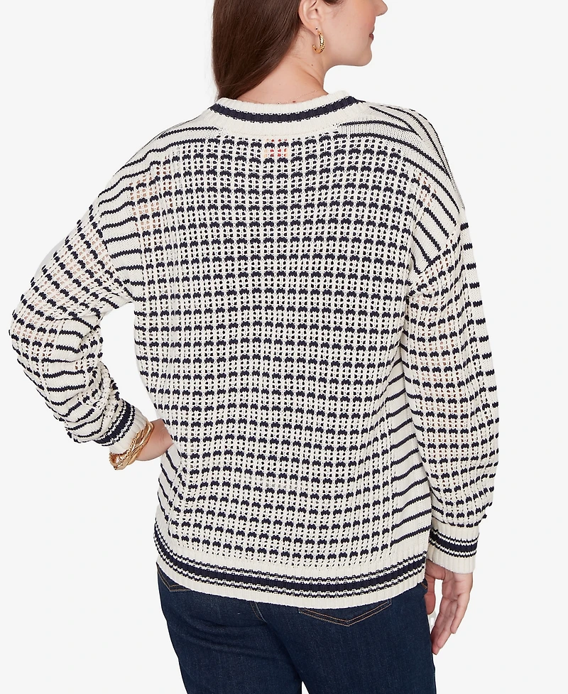 Ruby Rd. Petite Mesh Stitch Zip Sweater Jacket