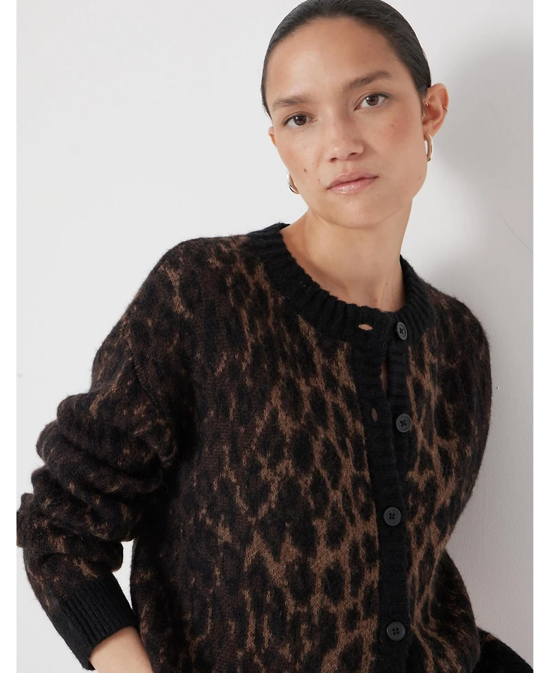 Hush Women's Animal Jacquard Cardigan With Mohair