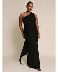 Six Stories Women's One Shoulder Drape Stretch Bridesmaid Dress