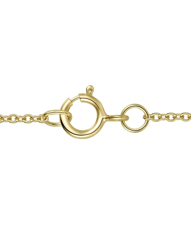 Macy's Lab-Grown Sapphire (1 ct. t.w.) & White (1/3 Pendant Necklace 14k Gold Over Sterling Silver (also Ruby Emerald)