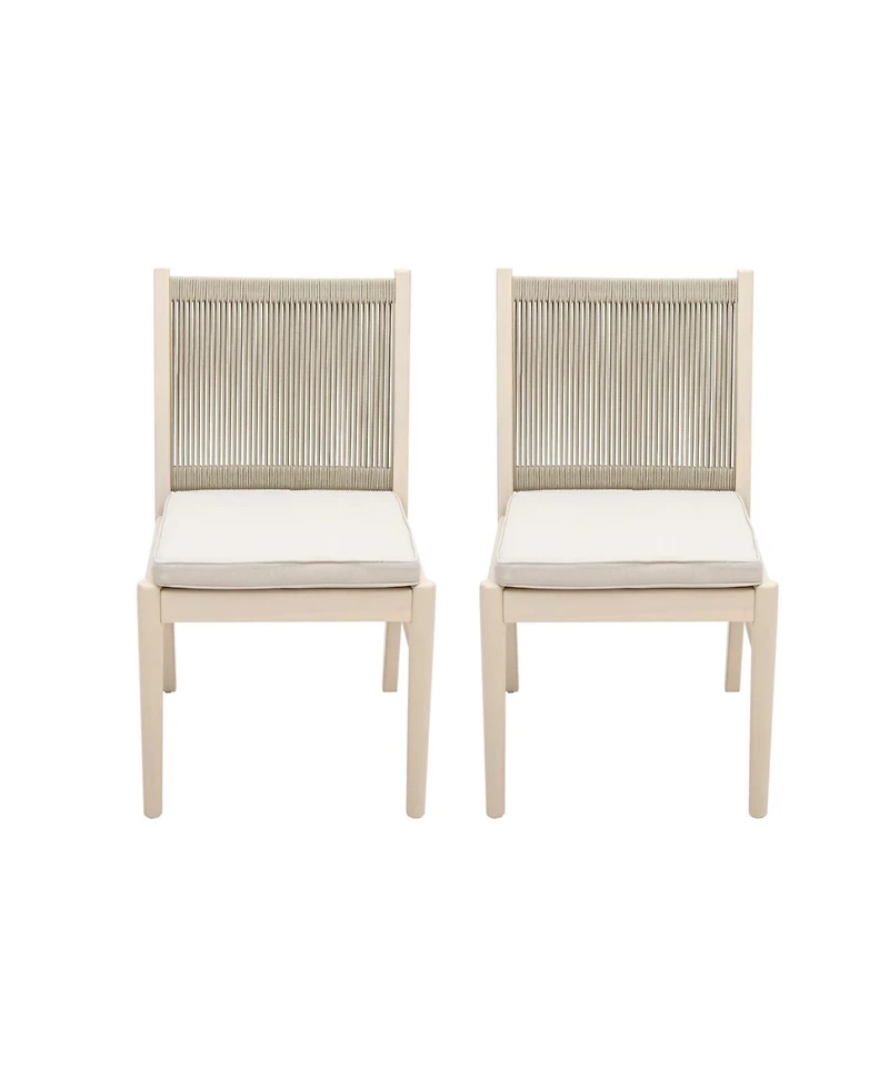 Streamdale Furniture Cordoba Acacia Wood Dining Chair With Water-Repellent Fabric