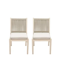 Streamdale Furniture Cordoba Acacia Wood Dining Chair With Water-Repellent Fabric