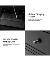 Hulala Home Kamilo Transitional 2-Drawer Solid Wood Nightstand