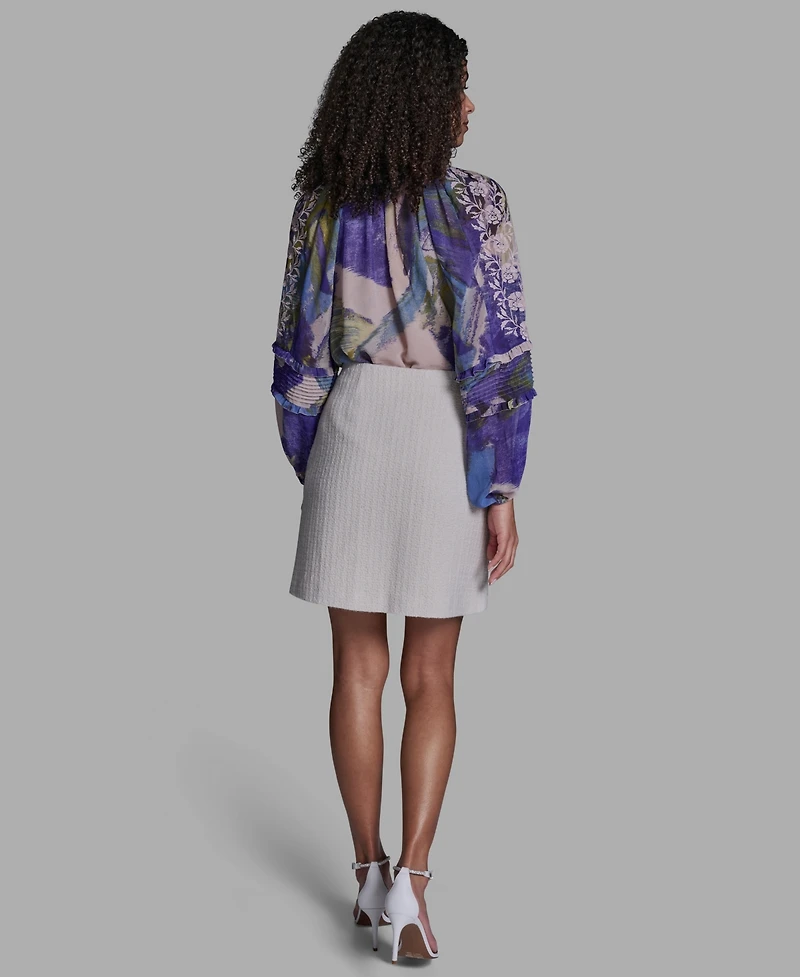 Bcbg Women's Button Detail Pleated Mini Skirt