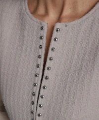 Bcbg Women's Textured Stud Trim Long-Sleeve Jacket