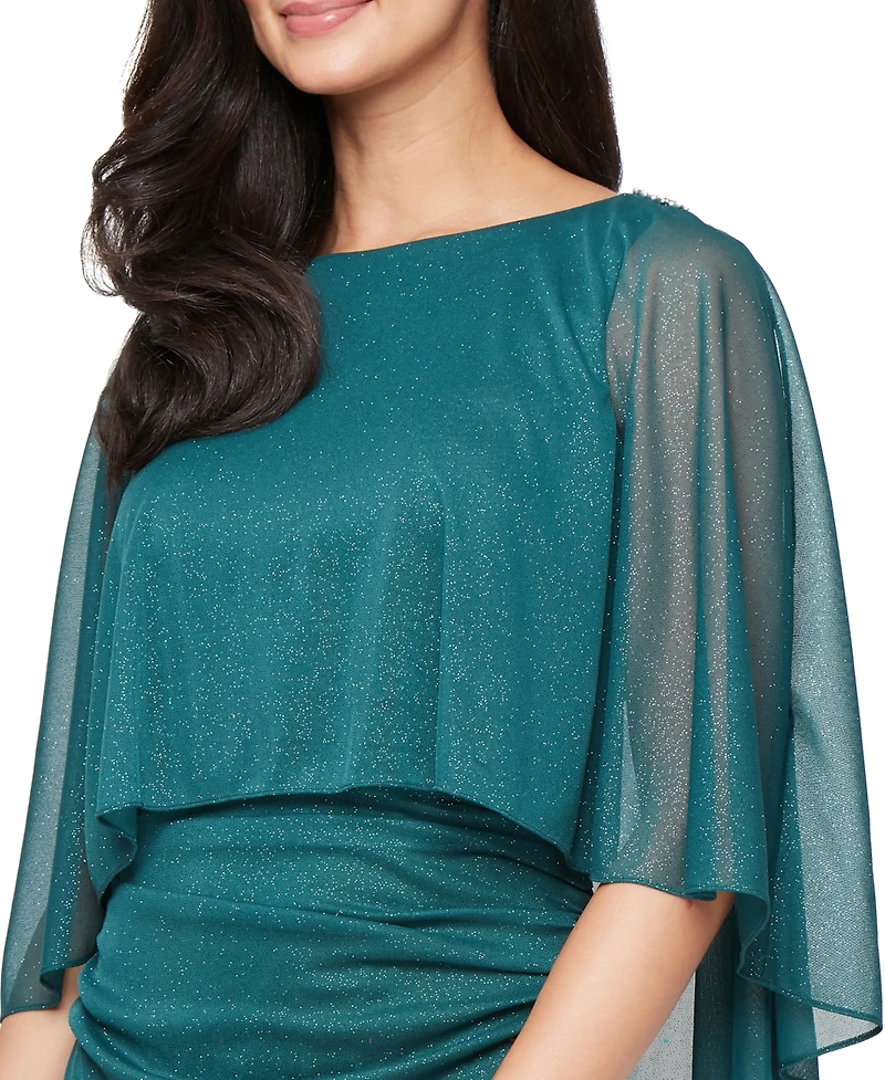 Sl Fashions Women's Glitter Mesh Sheath Dress