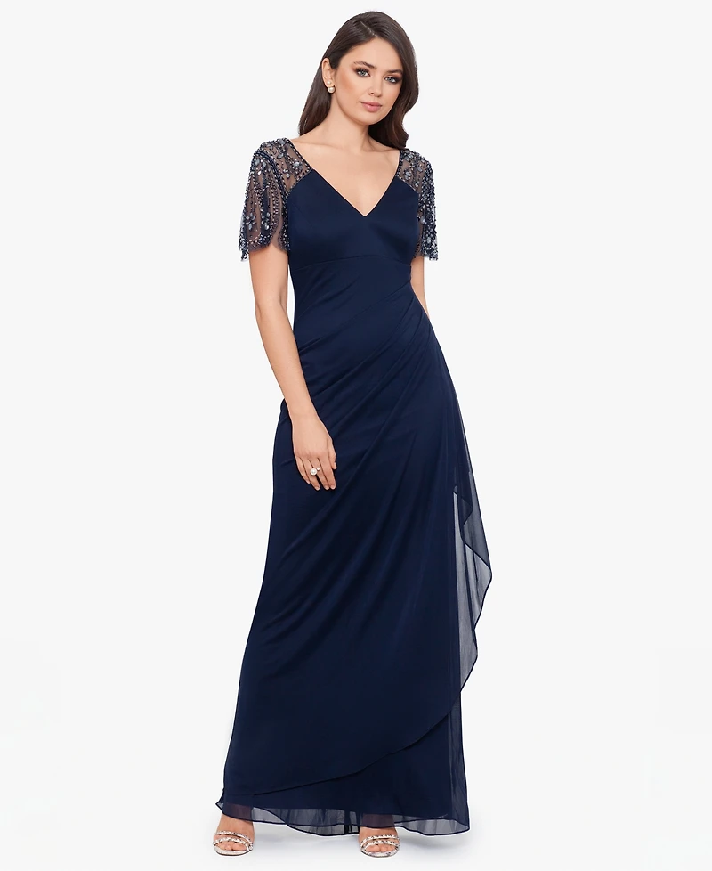 Xscape Petite Embellished Chiffon Gown