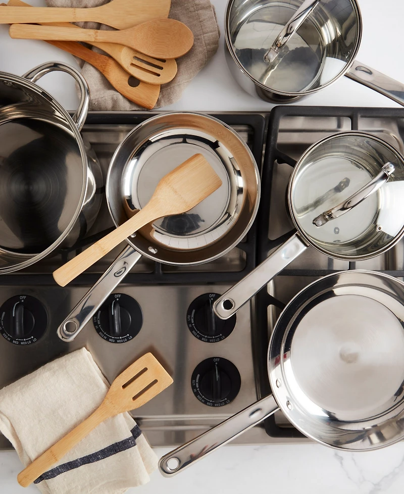 Basic Essentials Induction-Ready Stainless Steel 14-Pc. Cookware Set