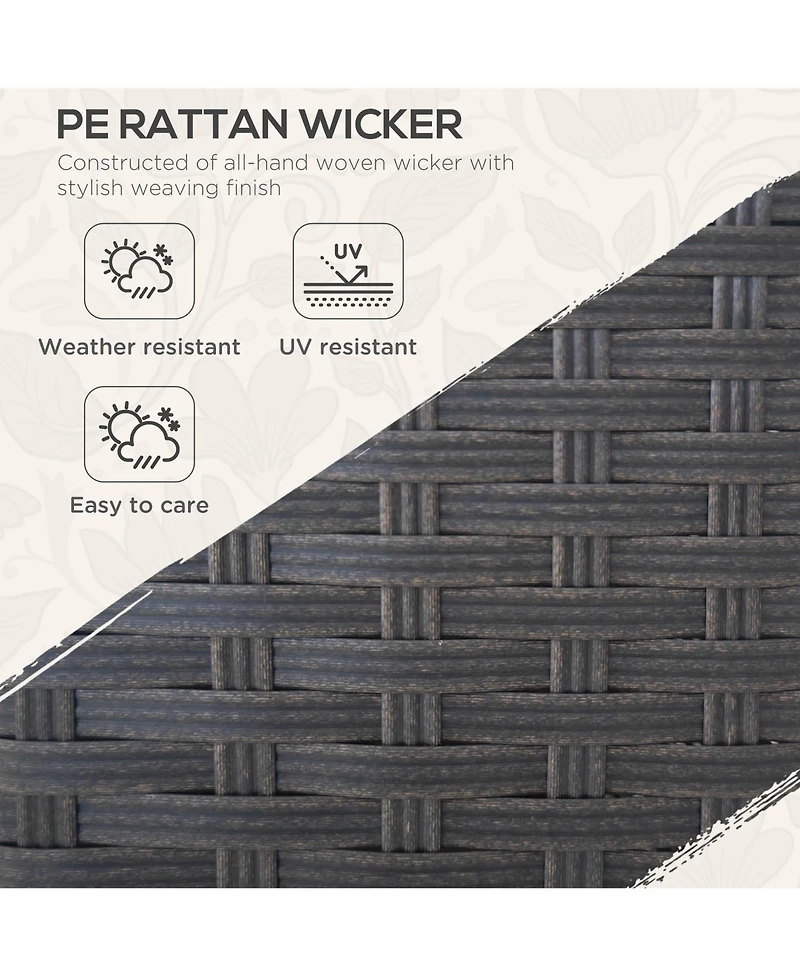 Outsunny 3-Seater Outdoor Sofa w/ Thick Cushions, Patio Couch,