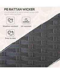 Outsunny 3-Seater Outdoor Sofa w/ Thick Cushions, Patio Couch,