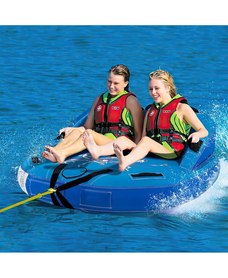 Sugift 2 Person Water Sport Inflatable Towable Tubes for Boating-Blue