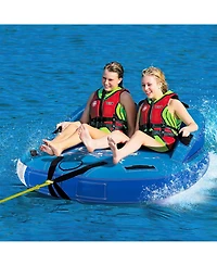 Sugift 2 Person Water Sport Inflatable Towable Tubes for Boating-Blue