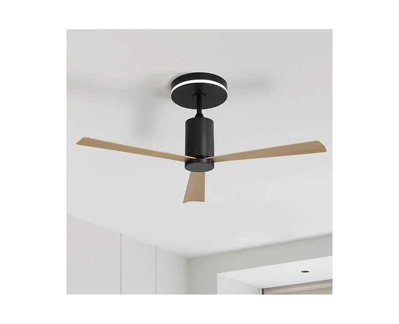 Sofucor 52-inch Modern Minimalist Black 3-Blade Ceiling Fans with Remote Control and Timing Function