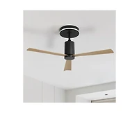 Sofucor 52-inch Modern Minimalist Black 3-Blade Ceiling Fans with Remote Control and Timing Function