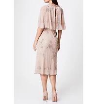 Coast Women's Floral Embellished Cape Midi Dress