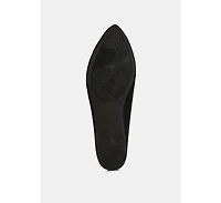 Akili Knit Textile Solid Flats Women