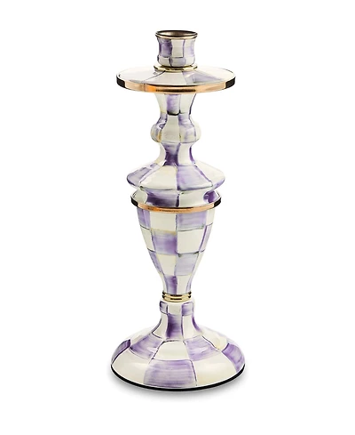 MacKenzie-Childs Violet Check Medium Candlestick