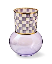 MacKenzie-Childs Violet Check Glass Vase