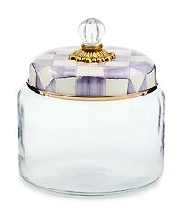 MacKenzie-Childs Violet Check Medium Kitchen Canister