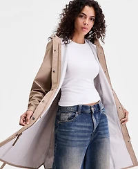 Rains Women's Curve Hooded Belted Waterproof Raincoat