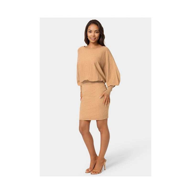 Bebe Women's Scoop Neck Bloudson Sweater Midi Dress