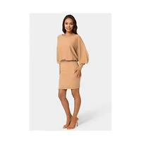 Bebe Women's Scoop Neck Bloudson Sweater Midi Dress