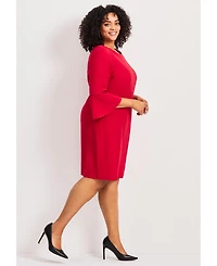 Avenue Women's Plus Cool Hand Bell Sleeve Dress